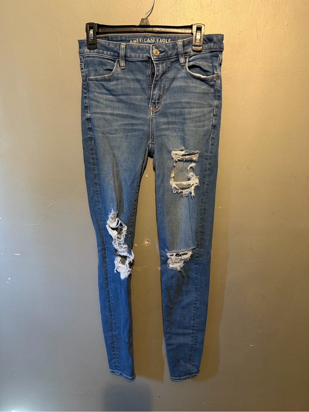 American Eagle Outfitters Women's Ripped Skinny Jeans - Medium Blue